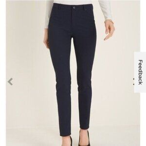 NWT Chico's Tech Stretch Slim Ankle Pants - Dark Navy Blue